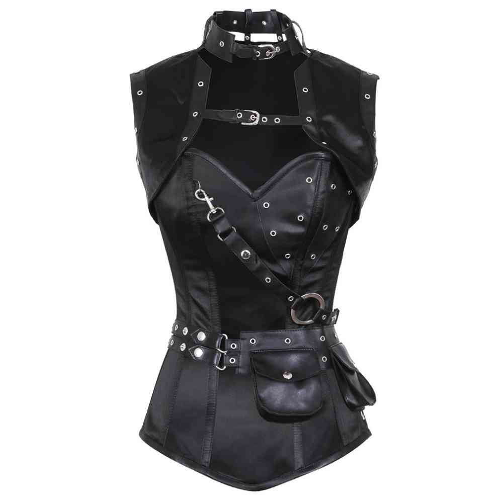 Attitude Corsets - Tora Overbust korset - Zwart